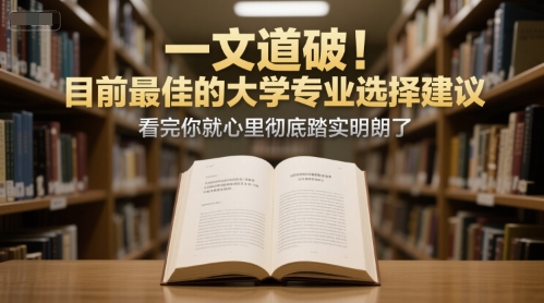 付费文章：一文道破！目前最佳的大学专业选择建议，看完你就心里彻底踏实明朗了-hl998