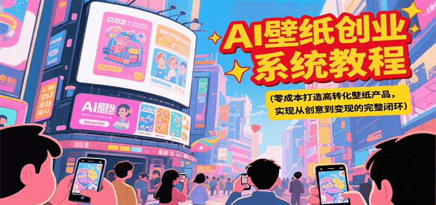AI壁纸创业系统教程，零成本打造高转化壁纸产品，实现从创意到变现的完整闭环-hl998