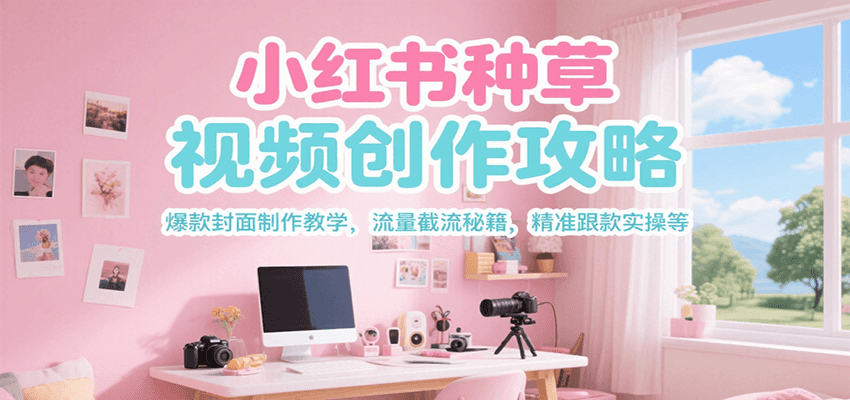 小红书种草视频创作攻略，爆款封面制作教学 ，流量截流秘籍 ，精准跟款实操等-hl998