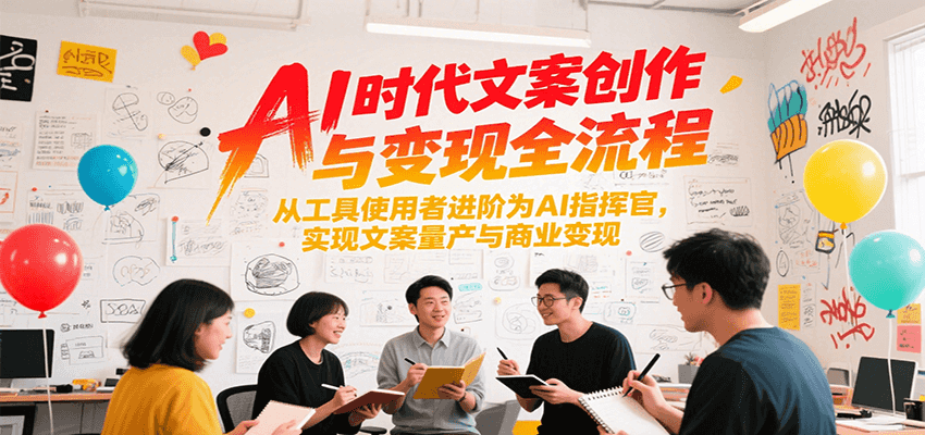 AI时代文案创作与变现全流程，从工具使用者进阶为AI指挥官，实现文案量产与商业变现-hl998