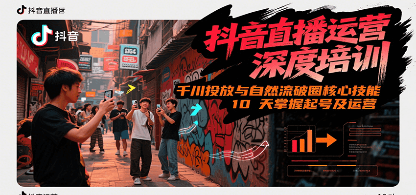 抖音直播运营深度培训，千川投放与自然流核心技能，10天掌握起号及运营(6-7月新课)-hl998