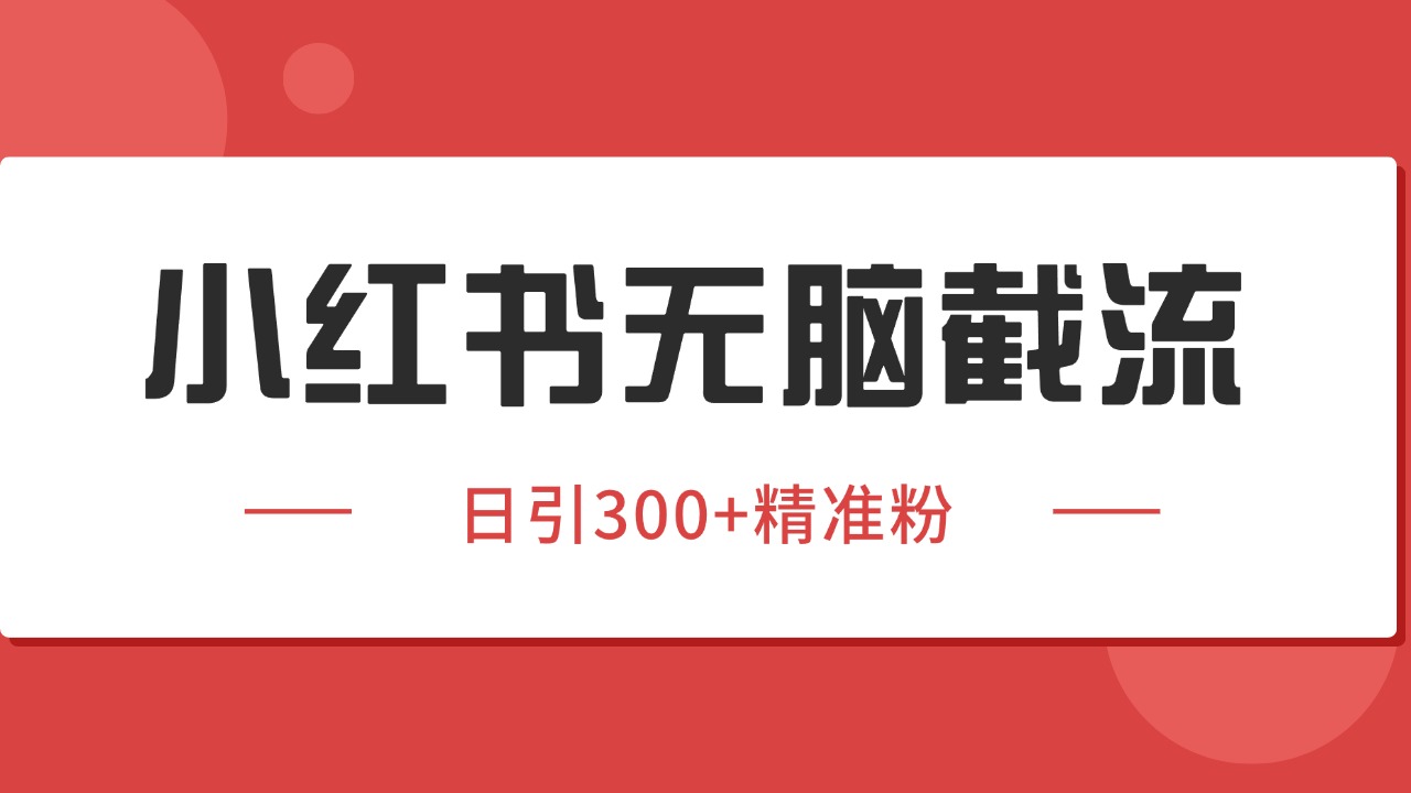 小红书截流同行客源，独家野路子获客玩法 日引200+暴力获客-hl998