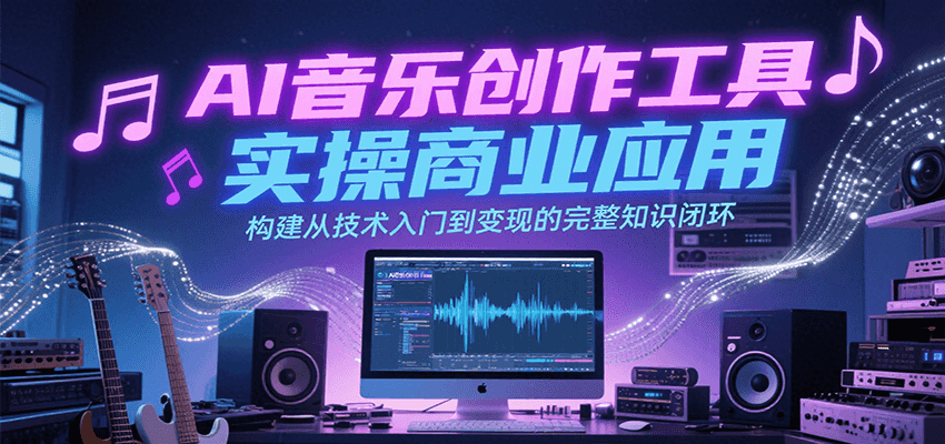 AI音乐创作工具实操商业应用，构建从技术入门到变现的完整知识闭环-hl998