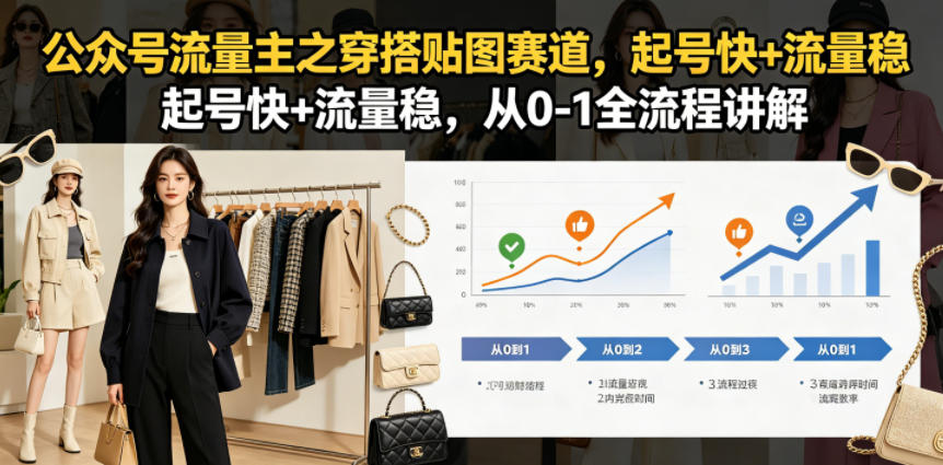 公众号流量主之穿搭贴图赛道，起号快+流量稳，从0-1全流程讲解-hl998