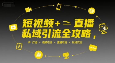 短视频+直播私域引流全攻略，IP打造 +视频引流 +直播引流 +私域沉淀-hl998