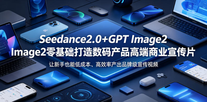 Seedance2.0+GPT Image2零基础打造数码产品高端商业宣传片，让新手也能低成本、高效率产出品牌级宣传视频-hl998