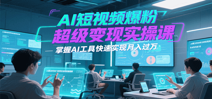 AI短视频爆粉超级变现实操课，掌握AI工具快速实现月入过万-hl998