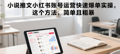 小说推文小红书账号运营快速爆单实操，这个方法，简单且粗暴-hl998