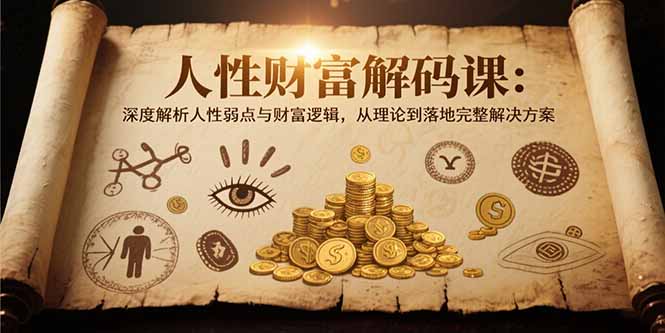 人性财富解码课6.0：深度解析人性弱点与财富逻辑，理论到落地完整解决方案-hl998
