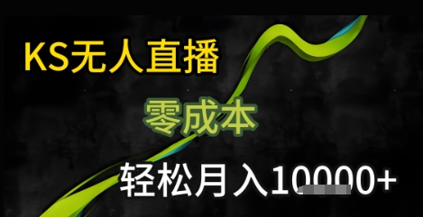 KS无人直播25年最新玩法，只需一部手机，轻松月入1W+【揭秘】-hl998