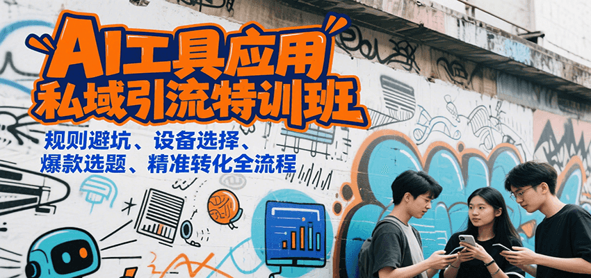 AI工具应用私域引流特训班，规则避坑、设备选择、爆款选题、精准转化全流程-hl998