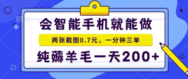 2025年零撸手机项目，二十秒一单，纯薅羊毛，一天200+做就有【揭秘】-hl998