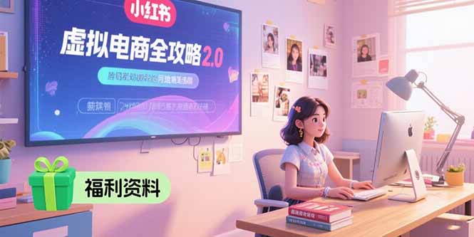 虚拟电商全攻略2.0，开店选品实操流程，账号定位、货源发布、笔记发布技巧-hl998
