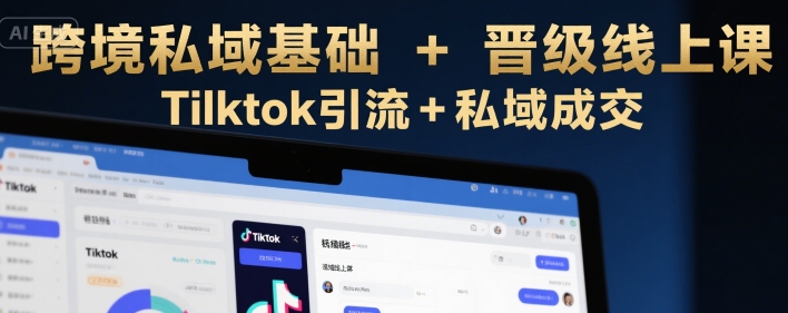 跨境私域基础+晋级线上课，Tilktok引流+私域成交-hl998
