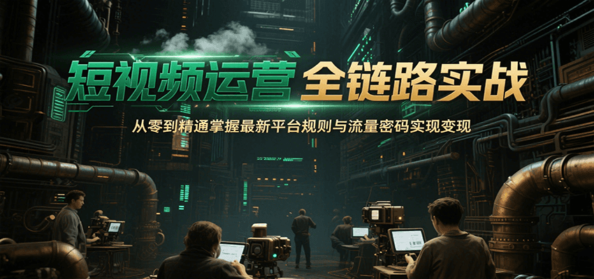 短视频运营全链路实战，从零到精通掌握最新平台规则与流量密码实现变现-hl998