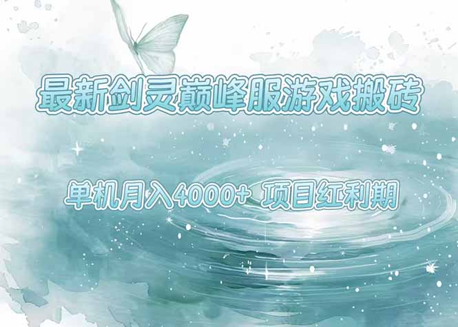 最新剑灵巅峰服游戏搬砖，项目红利期，单机稳定4000+操作简单好上手-hl998