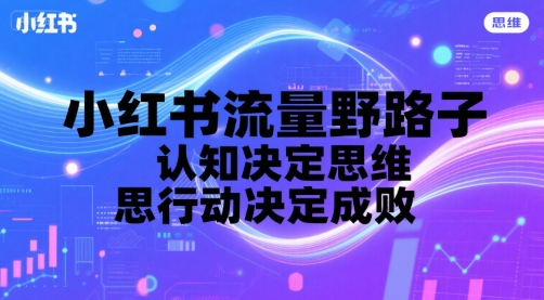 小红书流量野路子，认知决定思维，思维决定行动，行动决定成败-hl998