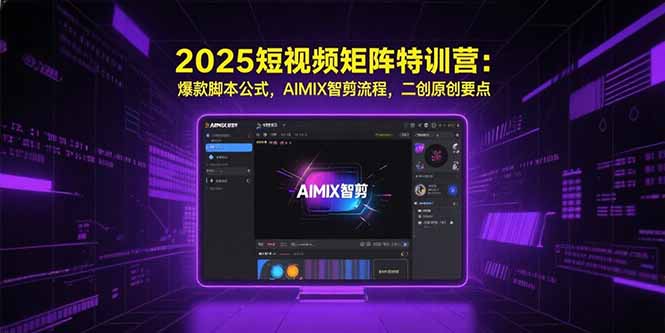 2025短视频矩阵特训营：爆款脚本公式，AIMIX智剪流程，二创原创要点-hl998
