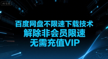 百度网盘不限速下载技术，解除非会员限速，无需充值VIP-hl998