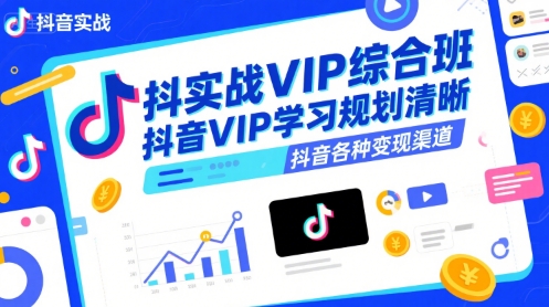 抖音实战VIP综合班，抖音VIP学习规划请晰抖音各种变现渠道-hl998
