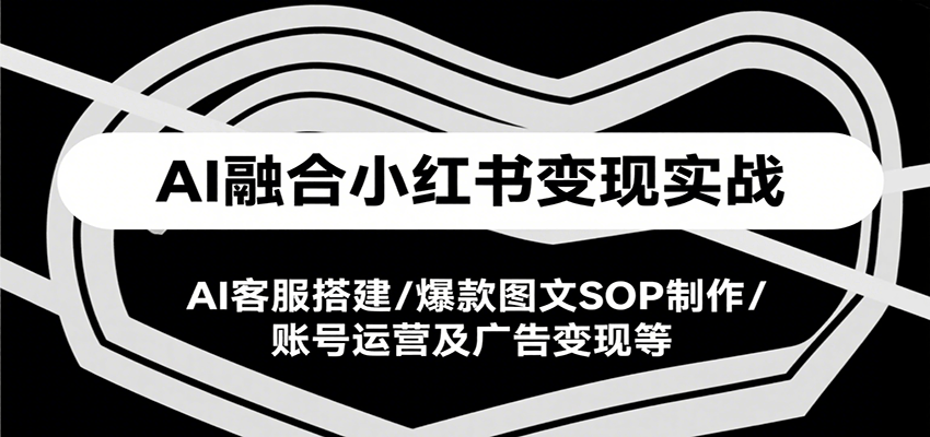 AI融合小红书变现实战课，AI客服搭建/爆款图文SOP制作/账号运营及广告变现等-hl998