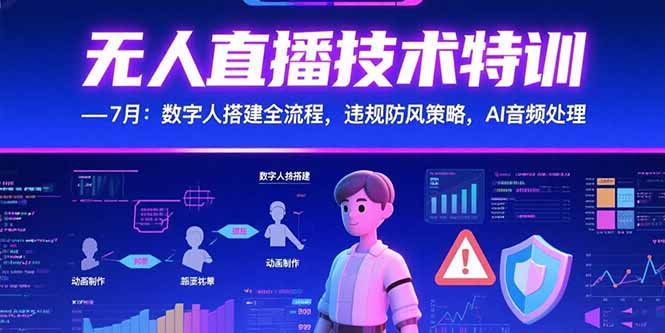 无人直播技术特训-7月：数字人搭建全流程，违规防风策略，AI音频处理-hl998
