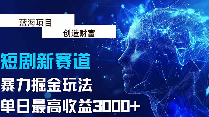 抖音新赛道，暴力掘金玩法，单日收益最高3000+-hl998