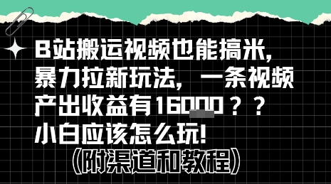 b站掘金计划？搬运视频也能挣拉新的收益，小白应该怎么玩！-hl998