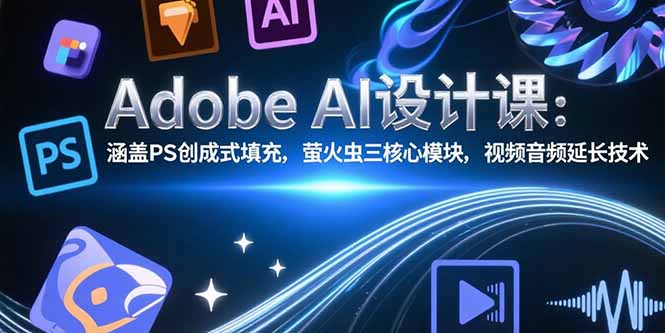 Adobe AI设计课：涵盖PS创成式填充，萤火虫三核心模块，视频音频延长技术-hl998