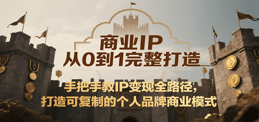 商业IP从0到1完整打造，手把手教IP变现全路径，打造可复制的个人品牌商业模式-hl998