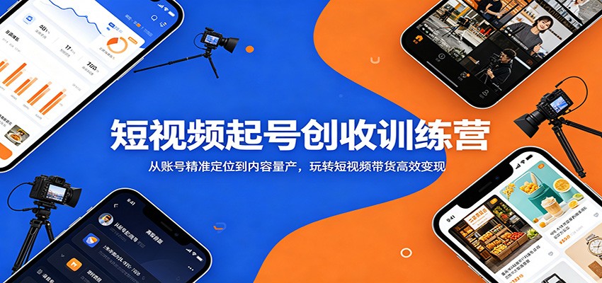 短视频起号创收训练营：从账号精准定位到内容量产，玩转短视频带货高效变现-hl998