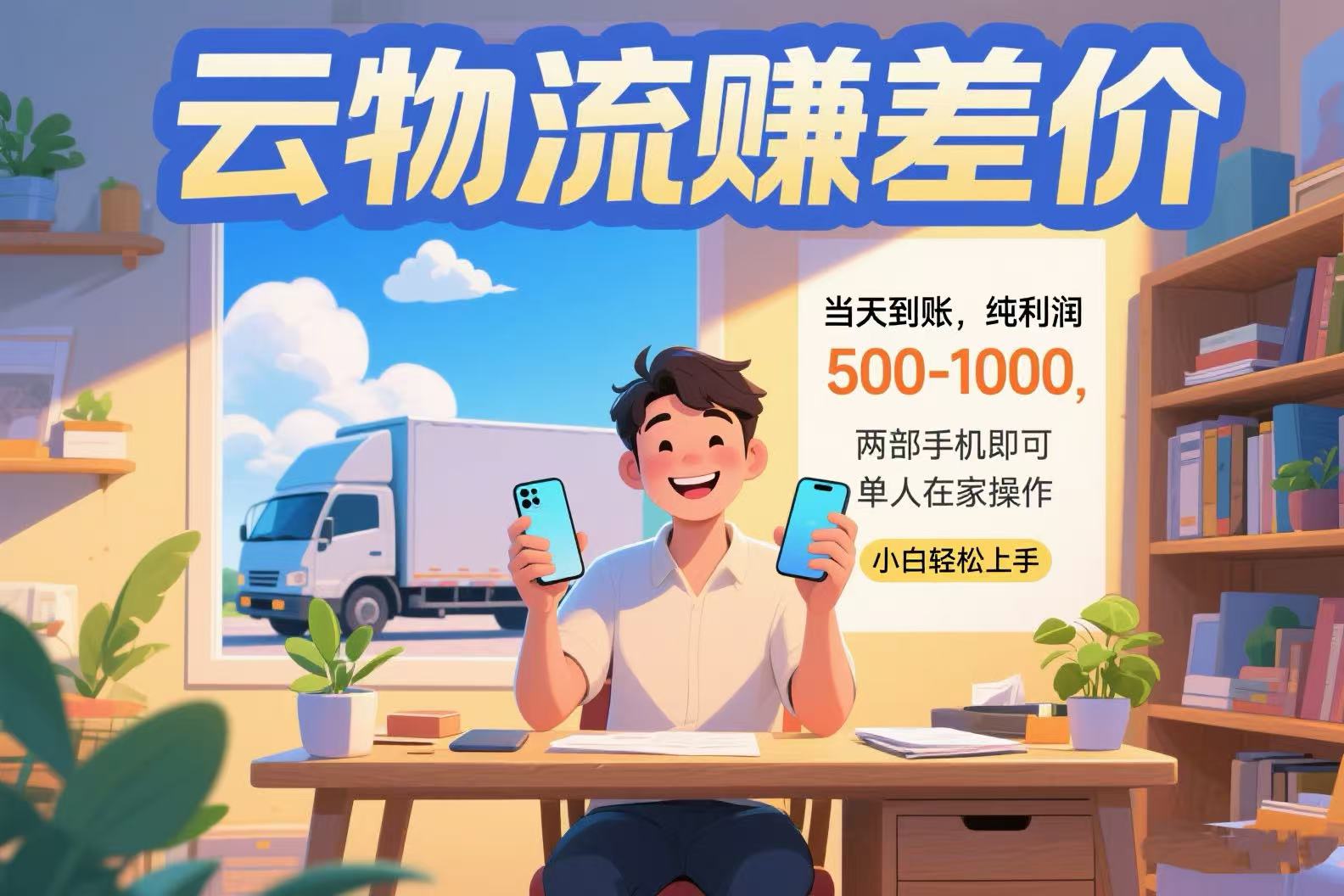 云物流赚差价 当天到账纯利润500-1000 两部手机即可 可单人在家操作 小...-hl998