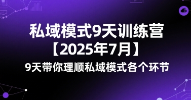 私域模式9天训练营【2025年7月】​9天带你理顺私域模式各个环节-hl998