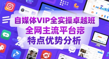 自媒体VIP全实操卓越班，全网主流平台特点优势分析-hl998