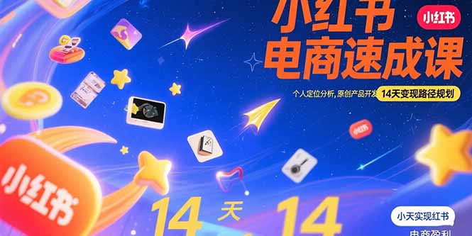 小红书虚拟电商速成课：个人定位分析，原创产品开发，14天变现路径规划-hl998