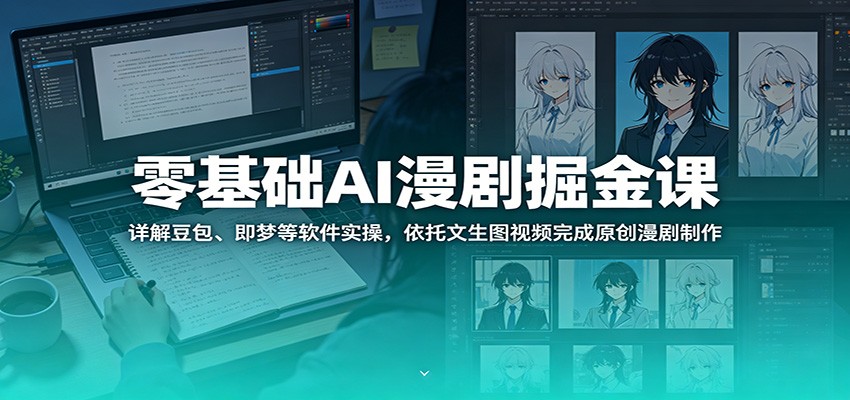 零基础AI漫剧掘金课：详解豆包、即梦等软件实操，依托文生图视频完成原创漫剧制作-hl998
