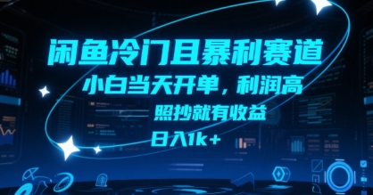 闲鱼冷门且暴利赛道，小白当天开单，利润高，照抄就有收益，日入1k+【揭秘】-hl998