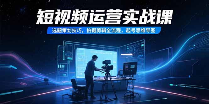 短视频运营实战课，选题策划技巧，拍摄剪辑全流程，起号思维导图-hl998