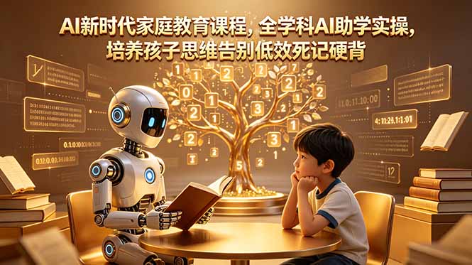 AI新时代家庭教育课程，全学科AI助学实操，培养孩子思维告别低效死记硬背-hl998