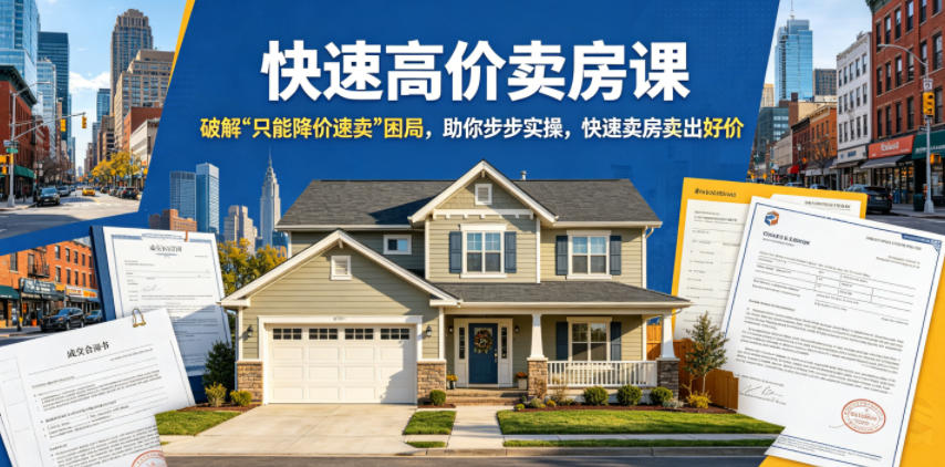 快速高价卖房课，破解“只能降价速卖”困局，助你步步实操，快速卖房卖出好价(更新2026)-hl998