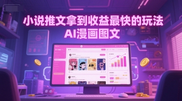 小说推文拿到收益最快的玩法，AI漫画图文-hl998