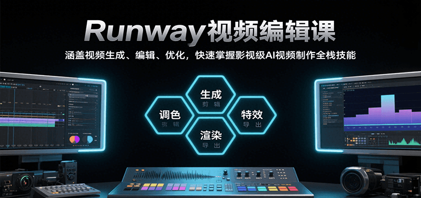 Runway视频编辑课，涵盖视频生成、编辑、优化，快速掌握影视级AI视频制作全栈技能-hl998