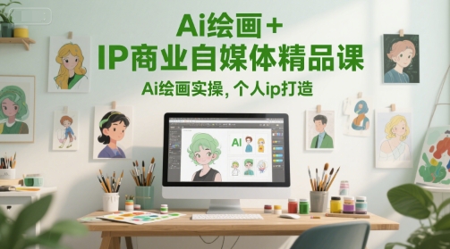 Ai绘画+IP商业自媒体精品课，Ai绘画实操，个人ip打造-hl998