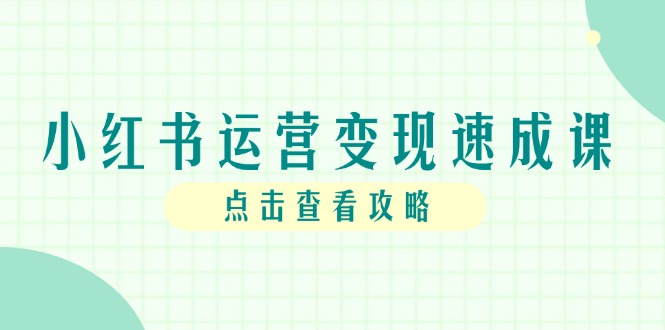 小红书运营变现速成课，账号搭建到暴力起号，个人IP全流程指南-hl998