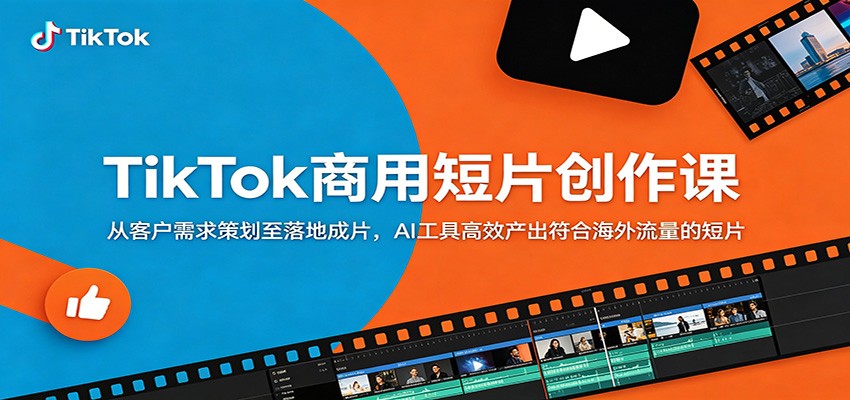 TikTok商用短片创作课：从客户需求策划至落地成片，AI工具高效产出符合海外流量的短片-hl998