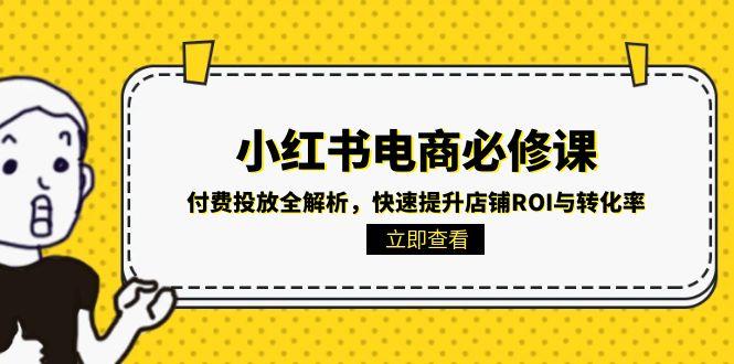 小红书电商必修课：付费投放全解析，快速提升店铺ROI与转化率-hl998