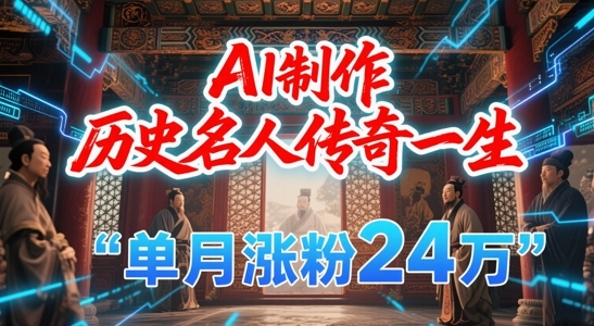 暴力起号！用AI制作历史名人传奇一生，单月涨粉24W，涨粉+变现赛道黑马来了-hl998