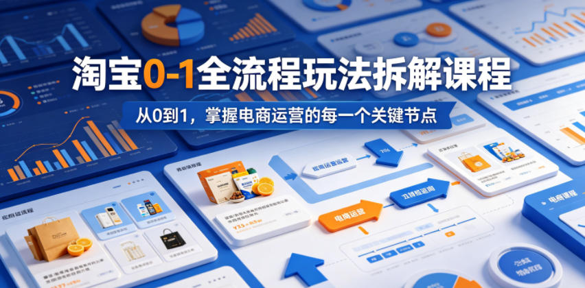 淘宝0-1全流程玩法拆解课程，从0到1，掌握电商运营的每一个关键节点-hl998