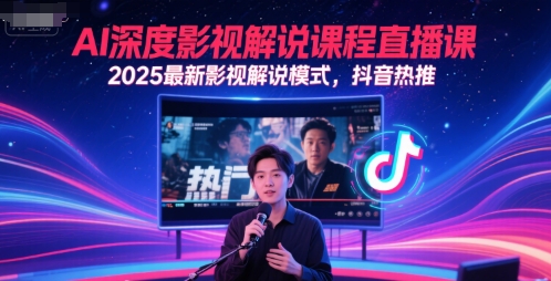 AI深度影视解说课程直播课，2025最新影视解说模式，抖音热推-hl998