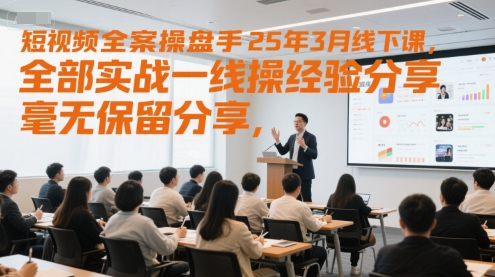 短视频全案操盘手25年3月线下课，全部实战一线操盘手经验分享，毫无保留分享，全是干货-hl998